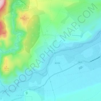 Topografische Karte Cheia, Höhe, Relief