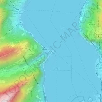 Topografische Karte Isleten, Höhe, Relief