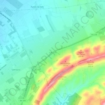 Topografische Karte Cabanas, Höhe, Relief