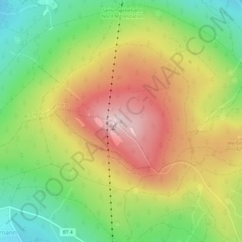 Topografische Karte Ochsenkopf, Höhe, Relief