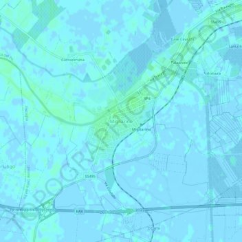 Topografische Karte Migliarino, Höhe, Relief