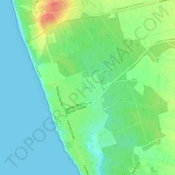 Topografische Karte Roche, Höhe, Relief
