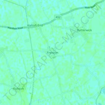 Topografische Karte Freiston, Höhe, Relief