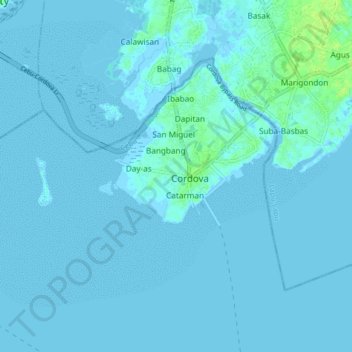 Topografische Karte Cordova, Höhe, Relief
