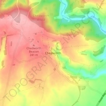 Topografische Karte Chedworth, Höhe, Relief