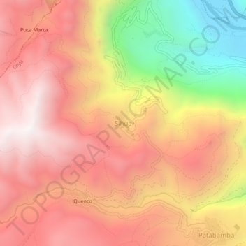 Topografische Karte Sihua, Höhe, Relief