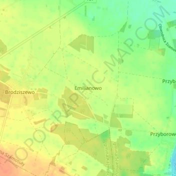 Topografische Karte Emilianowo, Höhe, Relief
