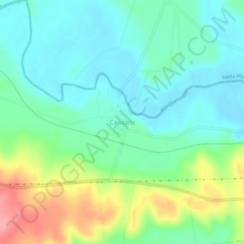 Topografische Karte Caruaru, Höhe, Relief
