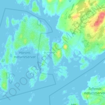Topografische Karte Kyrkesund, Höhe, Relief