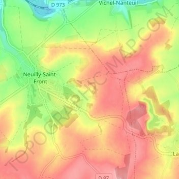 Topografische Karte Maubry, Höhe, Relief