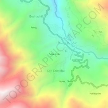Topografische Karte Callapitish, Höhe, Relief