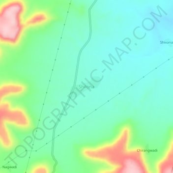 Topografische Karte Shilona, Höhe, Relief