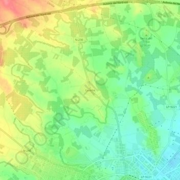 Topografische Karte Gualda, Höhe, Relief