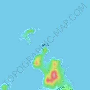 Topografische Karte Cape Oiho, Höhe, Relief