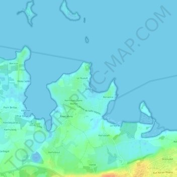Topografische Karte Gulay, Höhe, Relief