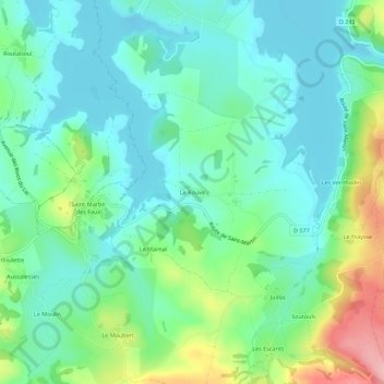 Topografische Karte Le Rouve, Höhe, Relief