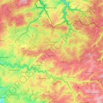 Topografische Karte 4750, Höhe, Relief