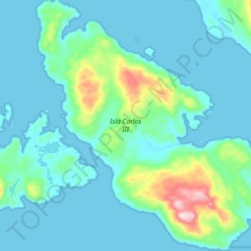 Topografische Karte Isla Carlos III, Höhe, Relief