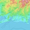 Topografische Karte 浜松市, Höhe, Relief