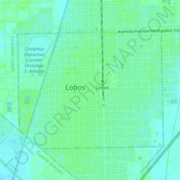 Topografische Karte Lobos, Höhe, Relief