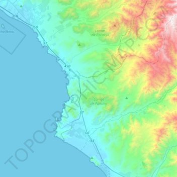 Topografische Karte Chilca, Höhe, Relief