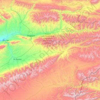 Topografische Karte Ат-Баши, Höhe, Relief