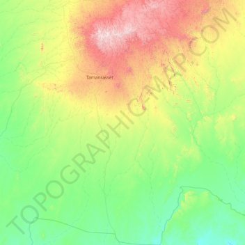 Topografische Karte Tamanghasset, Höhe, Relief
