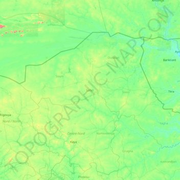 Topografische Karte Sahel, Höhe, Relief