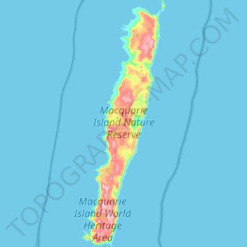 Topografische Karte Macquarie Island, Höhe, Relief