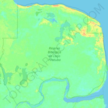 Topografische Karte Reserva Biológica do Lago Piratuba, Höhe, Relief