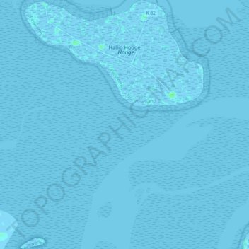 Topografische Karte Hallig Hooge, Höhe, Relief