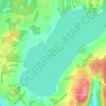 Topografische Karte Quamichan Lake, Höhe, Relief