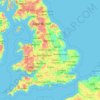 Topografische Karte Engeland, Höhe, Relief