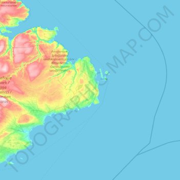 Topografische Karte Vardø, Höhe, Relief