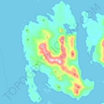 Topografische Karte Isla Zealous, Höhe, Relief