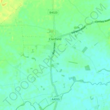 Topografische Karte Clanfield, Höhe, Relief
