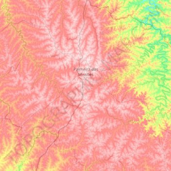 Topografische Karte Palmeira das Missões, Höhe, Relief