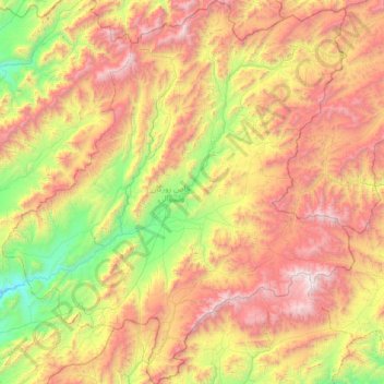Topografische Karte خاص روزگان ولسوالۍ, Höhe, Relief