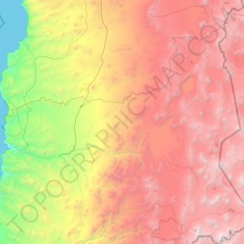 Topografische Karte Provincia de Chañaral, Höhe, Relief