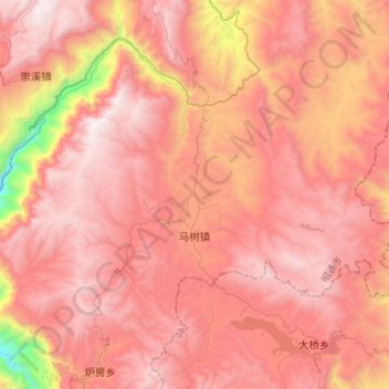 Topografische Karte 马树镇, Höhe, Relief