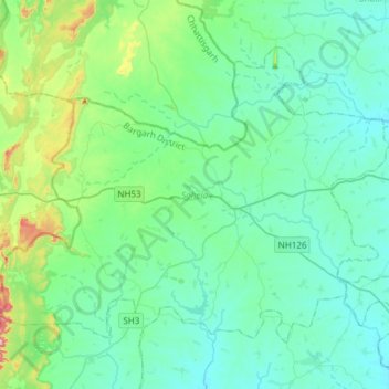 Topografische Karte Sohela, Höhe, Relief