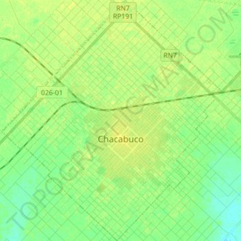 Topografische Karte Chacabuco, Höhe, Relief