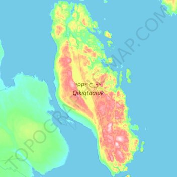 Topografische Karte White Island, Höhe, Relief