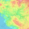 Topografische Karte Países del Loira, Höhe, Relief
