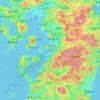 Topografische Karte Präfektur Kumamoto, Höhe, Relief