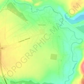 Topografische Karte Мохово, Höhe, Relief