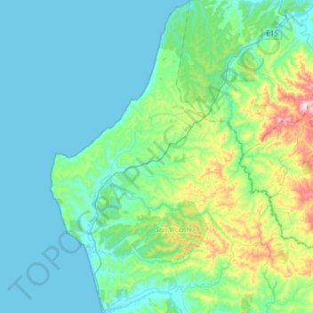 Topografische Karte Canoa, Höhe, Relief