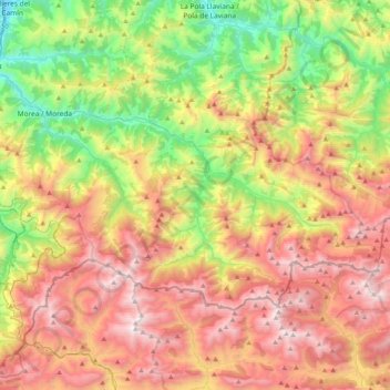 Topografische Karte Aller, Höhe, Relief