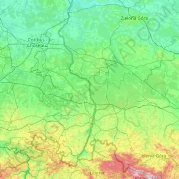 Topografische Karte Lausitzer Neiße, Höhe, Relief
