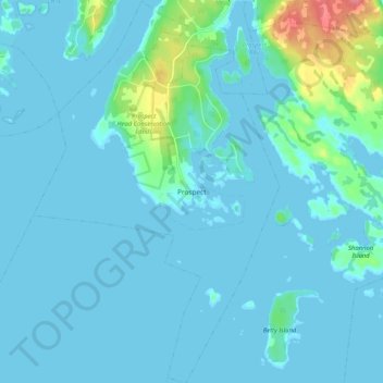 Topografische Karte Prospect, Höhe, Relief